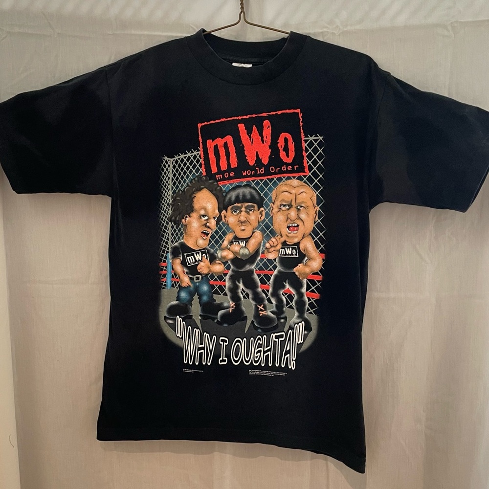 Vintage Three Stooges NWO Wrestling Parody T-shirt